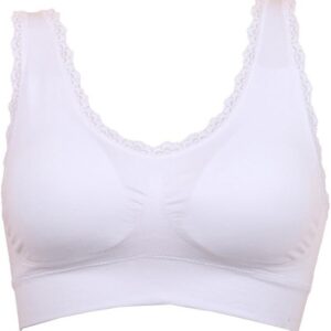 Women's Leisure Sports Sleep Bra Comfort Seamless Stretchy Lace Trim Wirefree