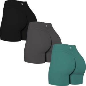 TomTiger Yoga Shorts for Women Tummy Control High Waist Biker Shorts Exercise Workout Butt Lifting Tights Women's Short Pants