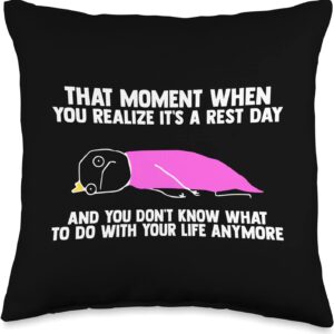 Rest Day Humor A Workout Muscle For A Gym Lover Throw Pillow