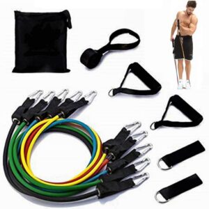 Resistance Bands Set (11pcs), Exercise Bands with Door Anchor, Handles, Carry Bag, Legs Ankle Straps for Resistance Training, Physical Therapy, Home Workouts