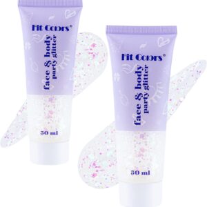 White Body Glitter for Women Singer Concerts, Face Makeup, Festival Rave Accessories, Eyeshadow, Hair Gel, Chunky Makeup for Eye, Lip, Nail