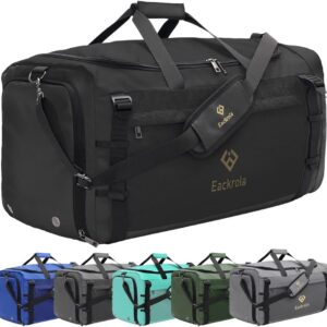 Eackrola Large Sports Gym Bag, Travel Duffel bag with Wet Pocket & Shoes Compartment for men women, 65L, Lightweight