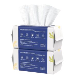 Disposable Face Towels,Biodegradable Ultra Soft Washcloths for Sensitive Skin,Suitable for Facial Cleansing,Skin care and Makeup Removal,Lint-free,Trave,Daily Cleansing,200 Count