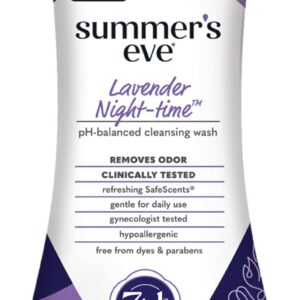 Summer's Eve Lavender Night-time Daily Refreshing All Over Feminine Body Wash, Removes Odor, Feminine Wash pH Balanced, 12 fl oz