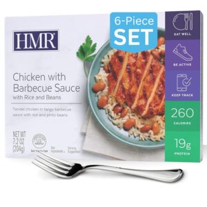 HMR Chicken with Barbecue Sauce Entrée | Pre-packaged Lunch or Dinner to Support Weight Loss | Ready to Eat | 19g of Protein | Low Calorie Food | 7.2oz Serving per Meal | Pack of 6
