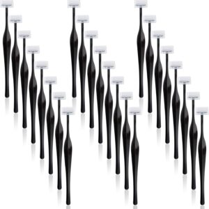 24 Pack Eyebrow Trimmer Razors, Stainless Steel Face Razors Shaver Eye Brow Shapers Black Precision Facial Hair Removal Tool for Makeup Women Men