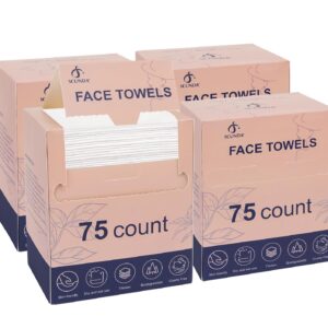 Disposable Face Towelettes, Large Face Towels, Super Soft and Thicker Facial Cleansing Towels, Biodegradable Clean Facial Wash Cloth for Travel, Skincare, Personal Cleansing, 8"×10",300 Count