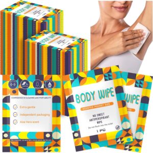 Weewooday 300 Pieces Individually Wrapped Body Wipes for Travel Facial Cleansing Wipes Aloe Flavor Moisturizing Travel Wet Hand Body and Face Cleaning for Adults