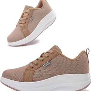 Oude Womens Walking Sneakers Comfy | Platform Shoes for Women Fashion | Stylish Standing All Day Rocker Bottom