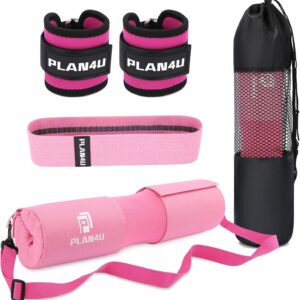 Barbell Pad Set for Squat Hip Thrusts, Upgraded Workout Foam Weight Lifting Bar Cushion Shoulder Neck Support with Anti-slip Grain, Fits Standard Olympic Bars & Smith Machine