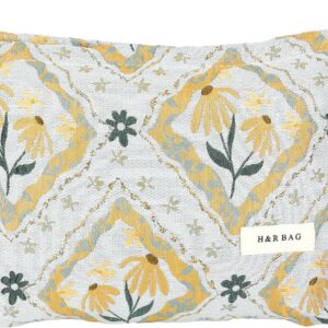 HEY M&Q Checkered Flower Cosmetic Bags for Women Large Capacity Jacquard Travel Cosmetic Pouch Period Kit Hygiene Skincare Makeup Bag Zipper Pouch