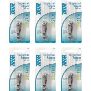 Trim Nailcare Fingernail Steel Clipper with File, Item Number 12500 (Pack of 6)